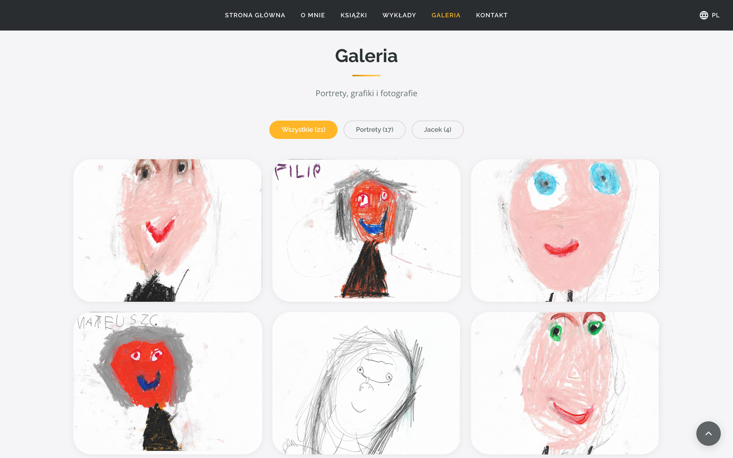 Jacek Rudnicki — CV & Creative Work — Gallery — category filtering and a lightbox for a full-screen view