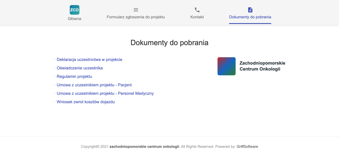 Oncology Rehabilitation — Documents to download — declarations, terms, agreements and a travel-cost reimbursement request